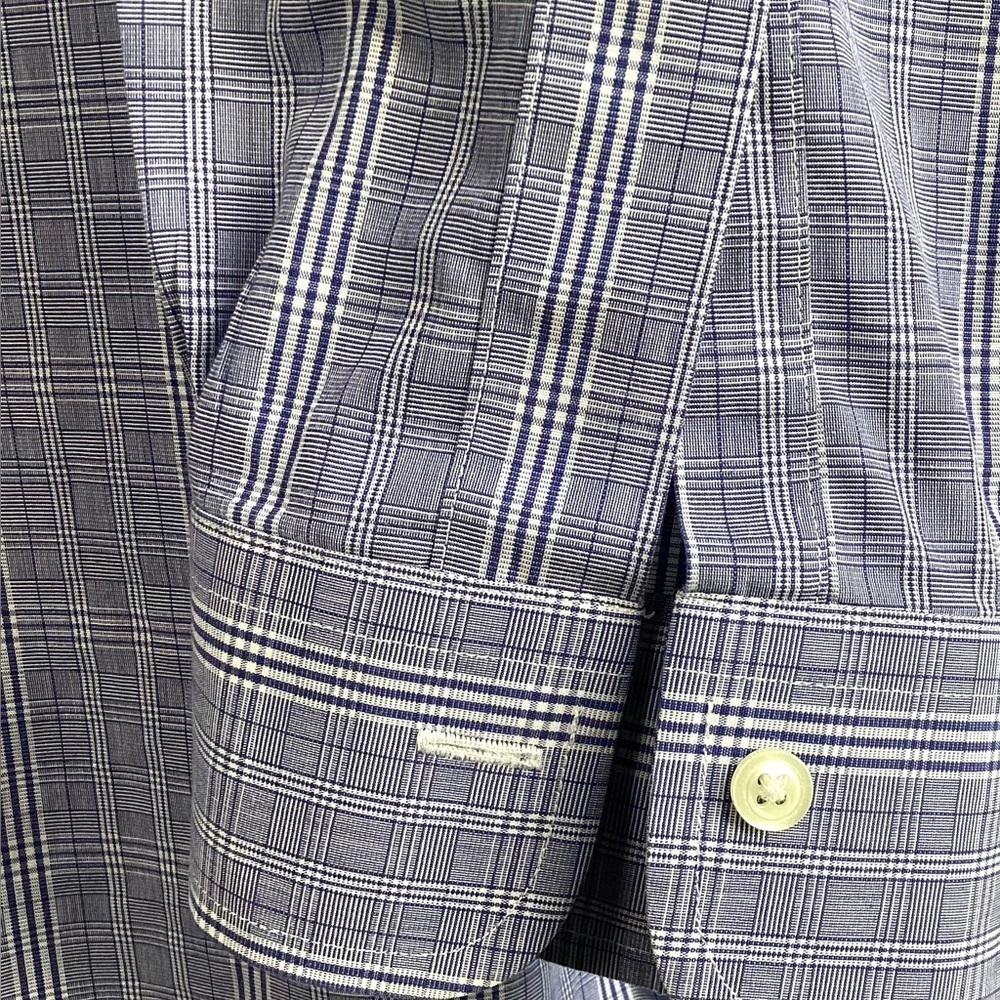 Brooks Brothers Mens Dress Shirt 16.5 34 Classic Plaid Purple Supima Cotton - Picture 8 of 8